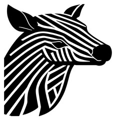 Animal head vector design black and white