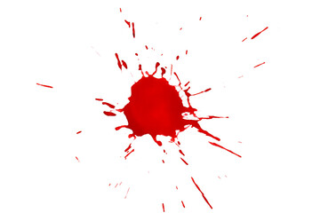 Blood splatters. Red blots of watercolor Realistic bloody splatters for Halloween Drop of blood concept.