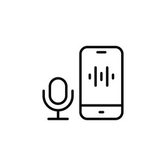 Voice Control icon design with white background stock illustration