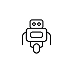 Robot icon design with white background stock illustration