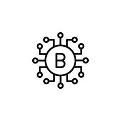 Bitcoin icon design with white background stock illustration