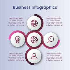 Business Infographics template with colorful timeline elements. vector design.
