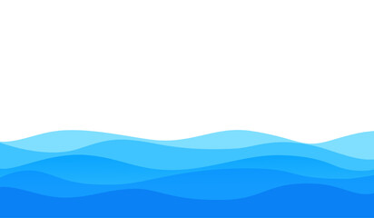 Blue Wave Water Element Vector Background Curve Border Frame Wallpaper Presentation Education Business Design Ocean Sea Layers Overlap Gradient Flat Normal Simple © Suttiporn