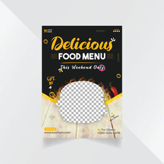 delicious food menu flyer or poster 
template
