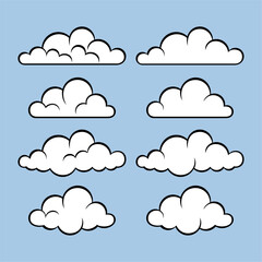 Vector sets of various outline clouds for various needs.