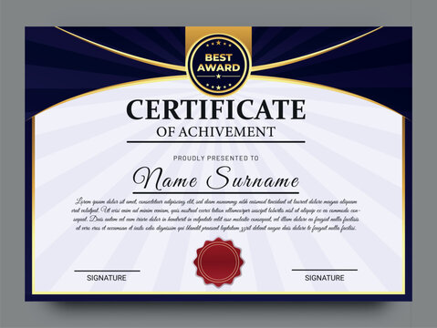  Certificate of achievement, best award certificate - Powered by Adobe