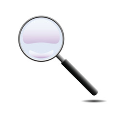 Magnifying glass icon isolated on white background, vector illustration.