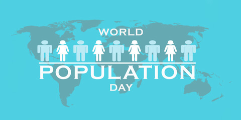 The world map with human shape people for World Population day.