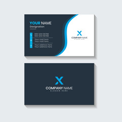 Professional elegant blue and white modern creative business card