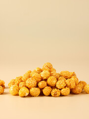 Popcorn, on the table indoors, close-up