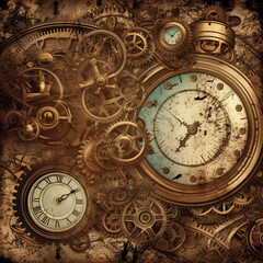 Fototapeta na wymiar old clock face, clock background, generative, ai