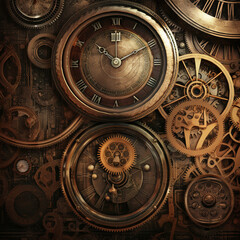 Fototapeta na wymiar old clock face, generative, ai, clock background