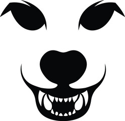 furious wold face silhouette logo can be used by gamers and streamers for their online streams. Also be printed on t shirts or stickers to paste on any surface.