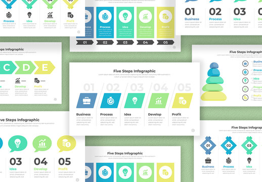 Five Steps Infographic Template Layout