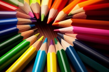 Fototapeta premium pencils on wooden background