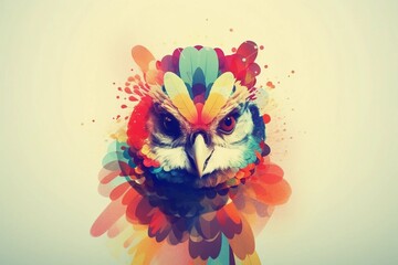 abstract owl on a white background