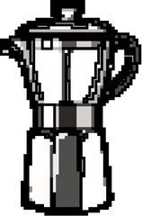 maker moka pot coffee game pixel art retro vector. bit maker moka pot coffee. old vintage illustration