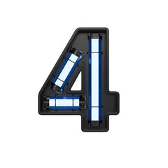 Futuristic Neon 3D Alphabet or PNG Letters