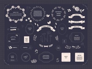 Ensemble de cadre vintage d'ornement antique classique élégant vintage