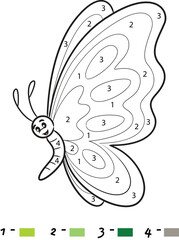 Butterfly Color By Number Coloring Pages