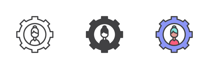 Business management different style icon set