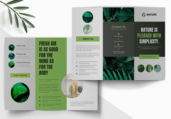 Botanical Trifold Brochure Design Layout