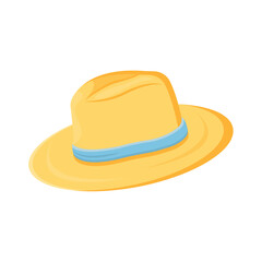 Hat. Summer cartoon illustration of beach accessories. Isolated on white background. Vector