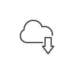 Cloud download line icon