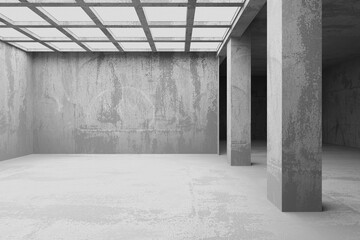 Fototapeta premium Abstract architecture interior background. Modern concrete room