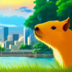 Capybara in the city