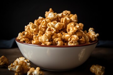 Carmel popcorn in bowl generative ai