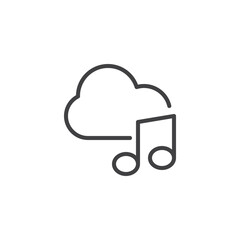 Music cloud line icon