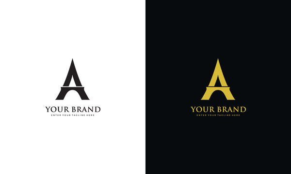 Letter A logo, eiffel tower design, vector graphics