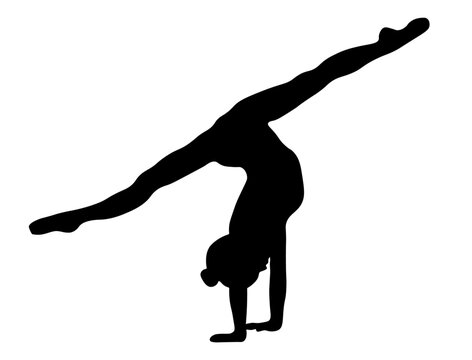 recommend clip art: black silhouette of a sport women  gymnastics girl silhouette Gymnast girl silhouette isolated 