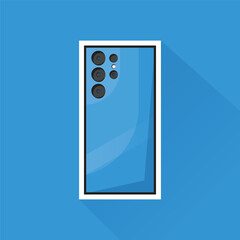 Illustration Vector of Blue Phone Back in Flat Design