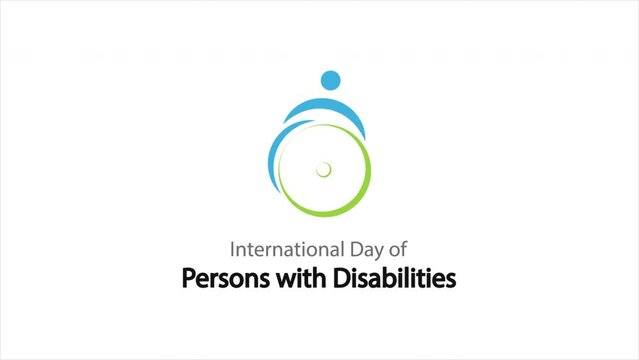 Person with disabilities international day of wheelchair logo, art video illustration.