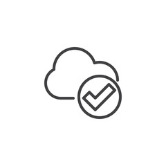Cloud access line icon