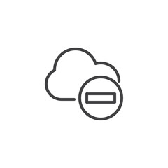 Fototapeta premium Cloud delete line icon