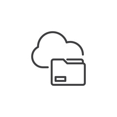 Obraz premium Cloud data storage line icon