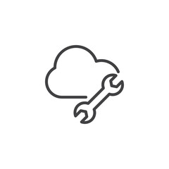 Cloud computing technology line icon