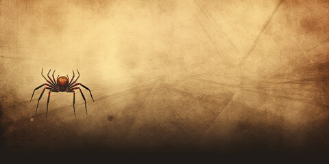 Spider halloween scary spooky background banner illustration, Generated AI