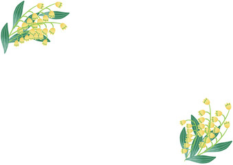 すずらんの花の手描きベクターイラスト