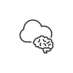 ai cloud line icon