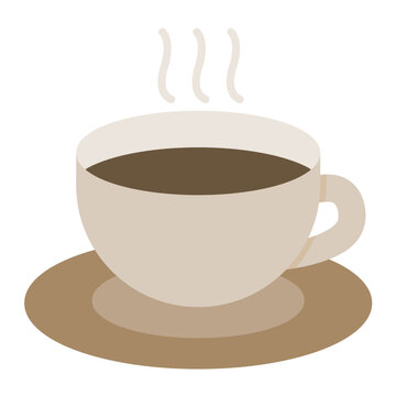 steaming coffee cup on saucer clip art preview
