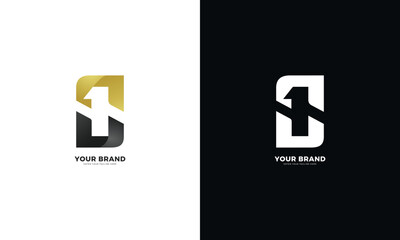 Letter S number 1 logo design, vector graphic