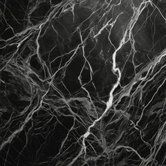Marble Surface Texture Background Black Marble With Striking White Veins. Generative AI
