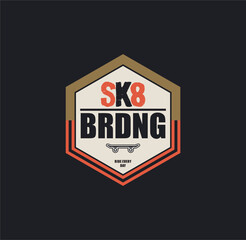 Skate board sport typography, tee shirt graphics, vectors illustration.