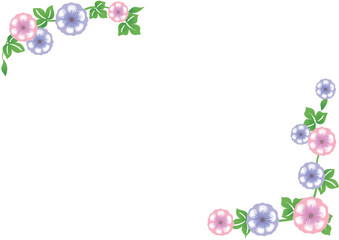 アサガオの花の手描きベクターイラスト