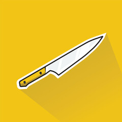 Illustration Vector of Yellow Knife in Flat Design