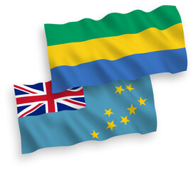 Flags of Tuvalu and Gabon on a white background